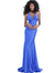 Jovani Royal Plunging Halter Neck Fitted Prom Dress