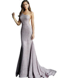 Jovani Mauve One Shoulder Sleeveless Glitter Prom Dress