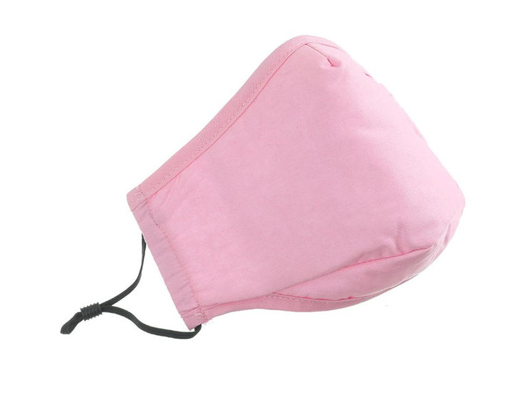 2 Pack Light Pink Reusable Face Masks 3 Layer Cotton Fabric with Pocket for Filter, Nose Strip and Adjustable Ear Loops