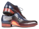 Paul Parkman Opanka Construction Blue & Bordeaux Oxfords Shoes (ID#726-BLU-BRD)