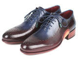 Paul Parkman Opanka Construction Blue & Bordeaux Oxfords Shoes (ID#726-BLU-BRD) Size 13 D(M) US