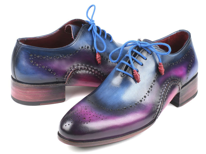 Paul Parkman Opanka Construction Blue & Purple Oxfords Shoes (ID#726-BLU-PUR)