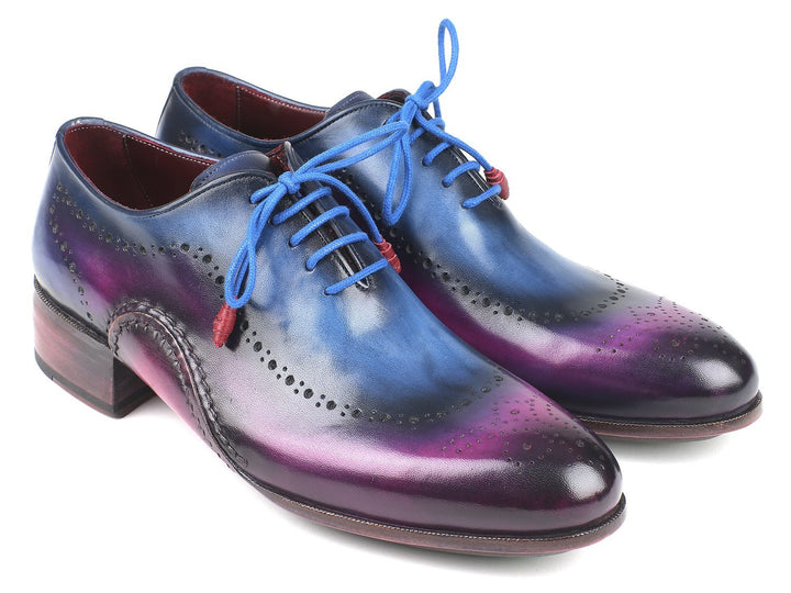 Paul Parkman Opanka Construction Blue & Purple Oxfords Shoes (ID#726-BLU-PUR) Size 6.5-7 D(M) US