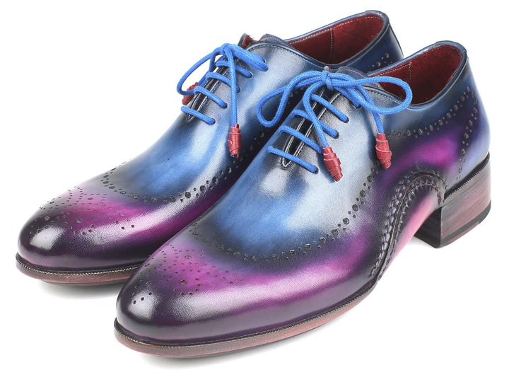 Paul Parkman Opanka Construction Blue & Purple Oxfords Shoes (ID#726-BLU-PUR) Size 13 D(M) US