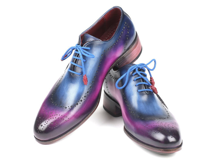 Paul Parkman Opanka Construction Blue & Purple Oxfords Shoes (ID#726-BLU-PUR) Size 10.5-11 D(M) US