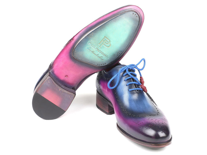 Paul Parkman Opanka Construction Blue & Purple Oxfords Shoes (ID#726-BLU-PUR) Size 11.5 D(M) US