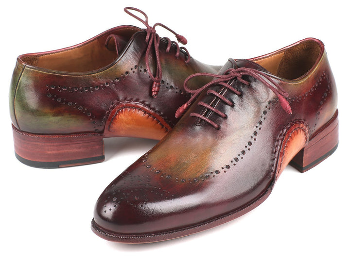 Paul Parkman Opanka Construction Green & Bordeaux Oxfords Shoes (ID#726-GRE-BOR) Size 9-9.5 D(M) US