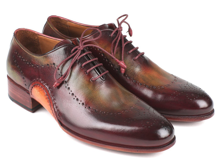 Paul Parkman Opanka Construction Green & Bordeaux Oxfords Shoes (ID#726-GRE-BOR) Size 11.5 D(M) US