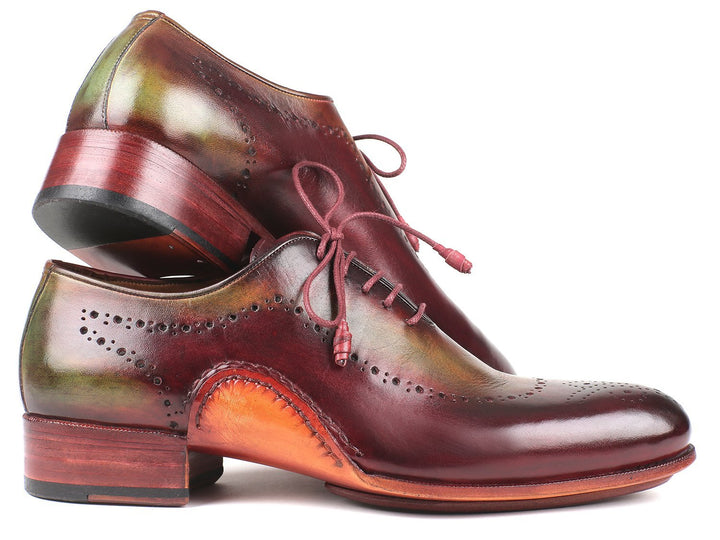 Paul Parkman Opanka Construction Green & Bordeaux Oxfords Shoes (ID#726-GRE-BOR) Size 7.5 D(M) US