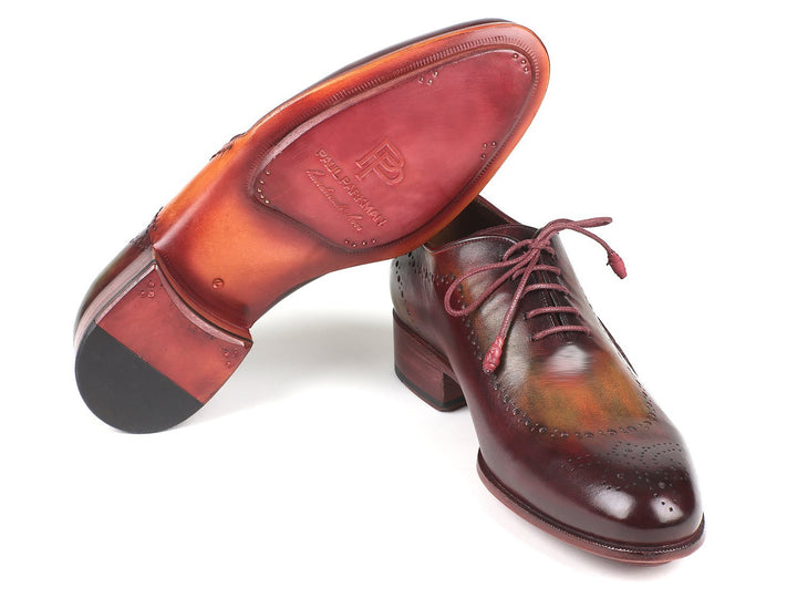 Paul Parkman Opanka Construction Green & Bordeaux Oxfords Shoes (ID#726-GRE-BOR) Size 7.5 D(M) US