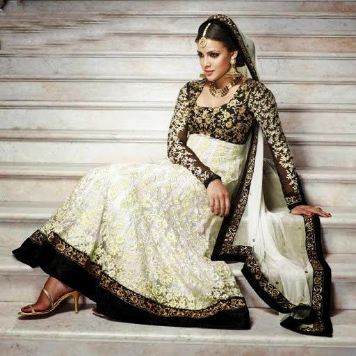 Royal Black and Gold Anarkali (D.No.7262)