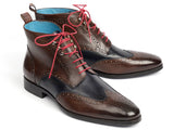 Paul Parkman Wingtip Ankle Boots Dual Tone Brown & Blue (ID#777-BRW-BLU) Size 10.5-11 D(M) US