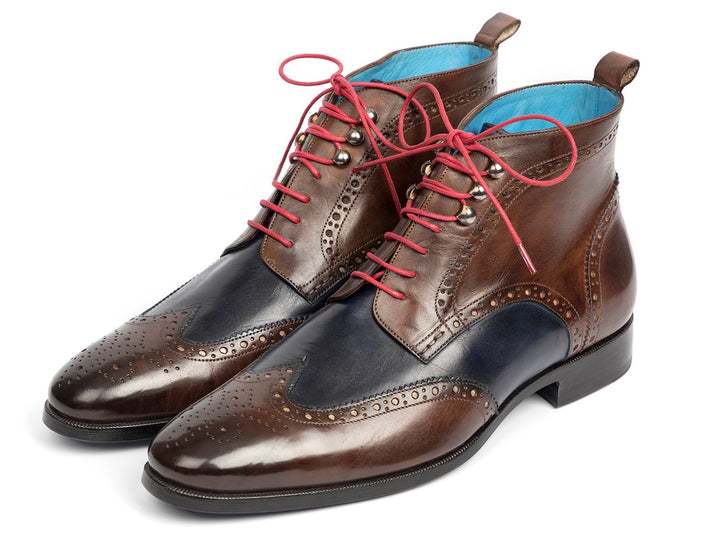 Paul Parkman Wingtip Ankle Boots Dual Tone Brown & Blue (ID#777-BRW-BLU) Size 13 D(M) US