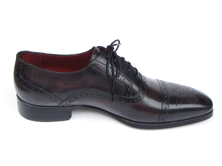 Paul Parkman Men's Captoe Oxfords Bronze & Black Shoes (Id#77U844) Size 6.5-7 D(M) US
