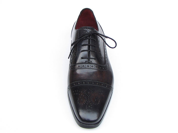 Paul Parkman Men's Captoe Oxfords Bronze & Black Shoes (Id#77U844) Size 10.5-11 D(M) US