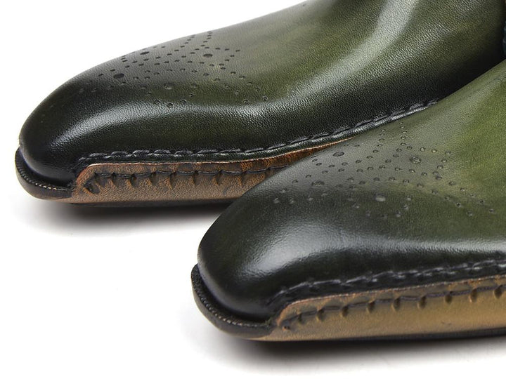 Paul Parkman Opanka Construction Oxfords Green Shoes (ID#86A5-GRN) Size 9-9.5 D(M) US