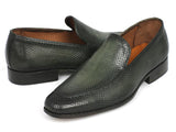 Paul Parkman Perforated Leather Loafers Green Shoes (ID#874-GRN) Size 11.5 D(M) US