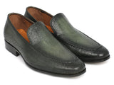Paul Parkman Perforated Leather Loafers Green Shoes (ID#874-GRN) Size 6.5-7 D(M) US