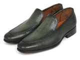 Paul Parkman Perforated Leather Loafers Green Shoes (ID#874-GRN) Size 7.5 D(M) US