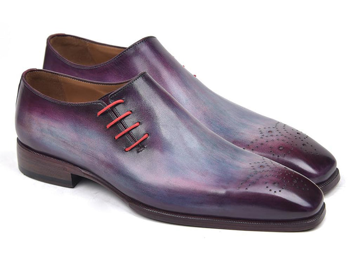 Paul Parkman Side Lace Oxfords Purple Shoes (ID#901F89) Size 12-12.5 D(M) US