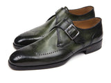 Paul Parkman Wingtip Single Monkstraps Green Shoes (ID#98F54-GRN) Size 8-8.5 D(M) US