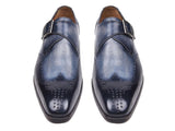 Paul Parkman Wingtip Single Monkstraps Navy Shoes (ID#98F54-NVY) Size 7.5 D(M) US
