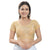 Designer Rose-Gold Lycra Non-Padded Stretchable Short Sleeves Saree Blouse Crop Top (A-37-ROSE-GOLD)