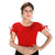 Designer Red Non-Padded Stretchable Round Neck Short Sleeves With Dori Saree Blouse Crop Top (A-70-Red)
