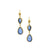 Rivka Friedman 18K Gold Clad Inverted Teardrop Faceted Blue Chalcedony Crystal Satin Earrings