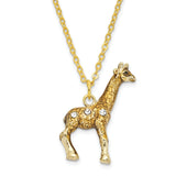 Bejeweled Standing Giraffe Trinket Box with Charm Pendant