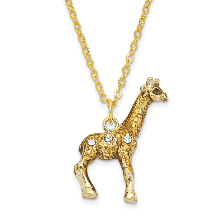 Bejeweled Standing Giraffe Trinket Box with Charm Pendant