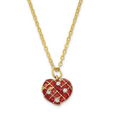 Bejeweled Peek a Boo Heart Trinket Box with Charm Pendant