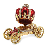 Bejeweled Her Majesty's Carriage Trinket Box with Charm Pendant