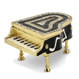Bejeweled Baby Grand Piano Trinket Box with Charm Pendant