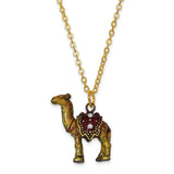 Bejeweled Large Desert Camel Trinket Box with Charm Pendant