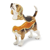Bejeweled Beagle Trinket Box with Charm Pendant
