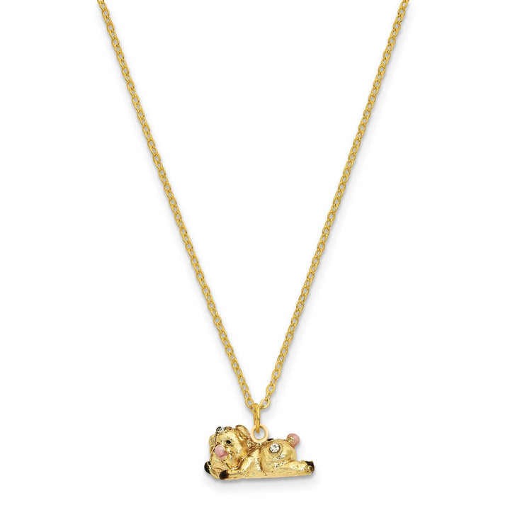 Bejeweled Cute Pig Trinket Box with Charm Pendant