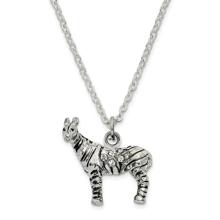 Bejeweled & Full Crystal Zebra Trinket Box with Charm Pendant