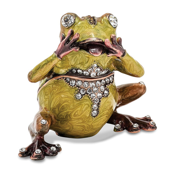 Bejeweled Oh My Frog Trinket Box with Charm Pendant