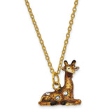 Bejeweled Lazy Giraffe Trinket Box with Charm Pendant
