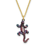 Bejeweled Gecko Trinket Box with Charm Pendant