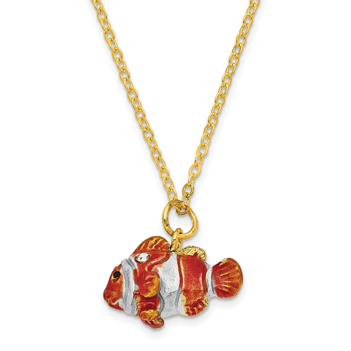 Bejeweled Clown Fish Trinket Box with Charm Pendant
