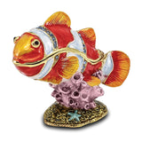 Bejeweled Clown Fish Trinket Box with Charm Pendant