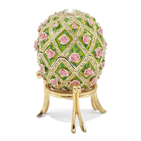 Bejeweled Floral Rose Garden Musical Egg