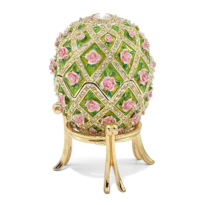 Bejeweled Floral Rose Garden Musical Egg