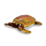 Bejeweled Loggerhead Turtle Trinket Box with Charm Pendant