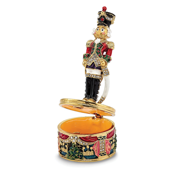 Bejeweled Nutcracker Trinket Box with Charm Pendant