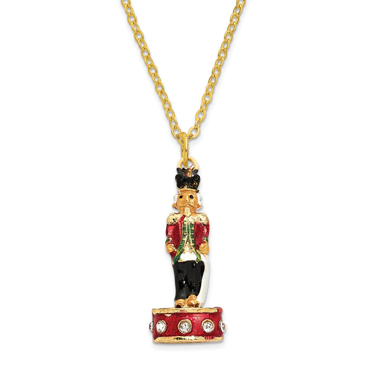 Bejeweled Nutcracker Trinket Box with Charm Pendant