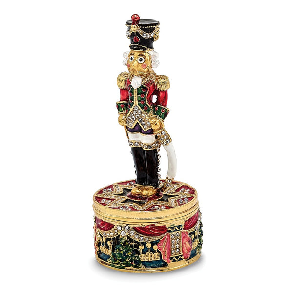 Bejeweled Nutcracker Trinket Box with Charm Pendant