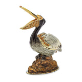 Bejeweled Pelican Trinket Box with Charm Pendant